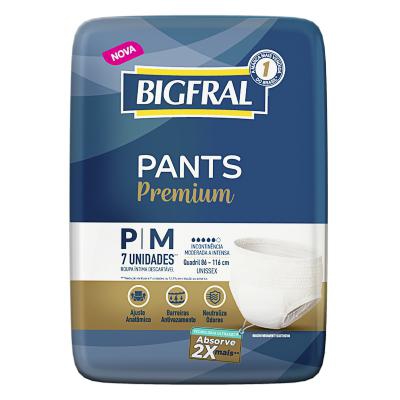 Roupa Íntima Bigfral Pants Premium P/M 7 Unidades